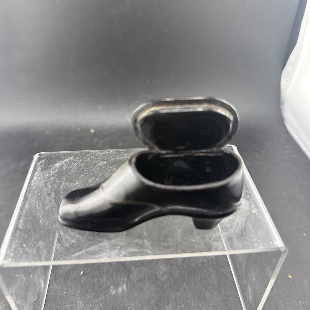 Vintage Bakelite Shoe Match Safe Vesta Holder Case Antique Novelty Striker Sole